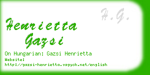 henrietta gazsi business card